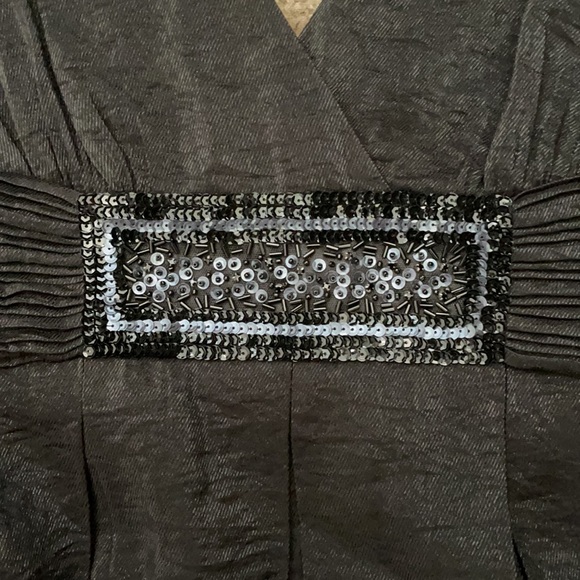 BCBG Elegant Sequined Waist Black Dress Size 10 - Picture 3 of 10